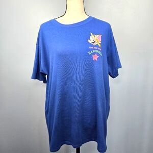 Tom and Jerry Juniors Graphic Embroidered T-Shirt‎ Size XL (15-17) Blue
